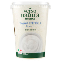 Yogurt Bianco Biologico Intero 500 g Verso Natura Bio Conad