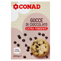 Gocce di Cioccolato Extra Fondente 200 g Conad