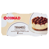 Tiramisù -  Crema al mascarpone con pan di Spagna affogato al caffè 2x 90g Conad