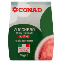 Zucchero 100% Italiano Bustine 1 kg Conad