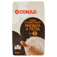 Farina di Grano Tenero Macinata a Pietra Tipo 2 1 kg Conad