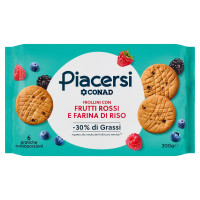 Frollini con Frutti Rossi e Farina di Riso 6 x 50 g Piacersi Conad