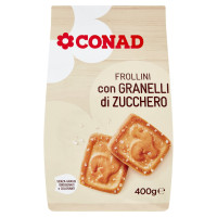 Frollini con granelli di zucchero g 400 Conad