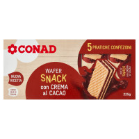 Wafer Snack con Crema al Cacao 5 confezioni 225 g Conad