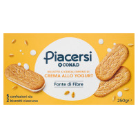 Piacersi Biscotto ai cereali ripieno di Crema alla Yogurt 5 x 50 g Conad