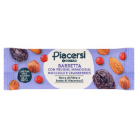 PIACERSI CONAD Barretta con Prugne, Mandorle, Nocciole e Cranberries 30 g