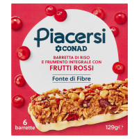 PIACERSI CONAD Barretta di Riso e Frumento Integrale con Frutti Rossi 6 x 21,5 g