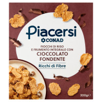 Fiocchi di riso e frumento integrale con Cioccolato Fondente 300 g Conad