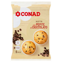 Muffin con Pepite di Cioccolato 6 Pezzi 252 g Conad