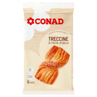Treccine di Pasta Sfoglia 6 Pezzi 252 g Conad