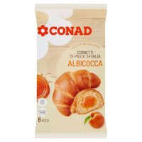 Cornetti di Pasta Sfoglia Albicocca 6 Pezzi 300 g Conad