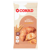 Cornetti Integrali farciti al Miele 6 Pezzi 300 g Conad