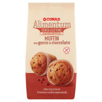 Muffin Senza Glutine con gocce di cioccolato 4 x 60 g Alimentum Conad
