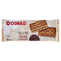 Pan di Spagna Farcito con Crema al Cacao 10 pezzi 280 g Conad
