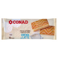 Pan di Spagna Farcito con Crema al Latte 10 pezzi 280 g Conad