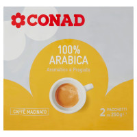 100% Arabica Aromatico e Pregiato Caffè Macinato 2 x 250 g Conad