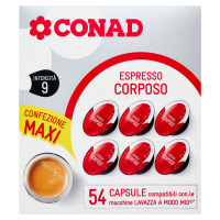 CONAD Espresso Corposo 54 Capsule compatibili con le macchine Lavazza a Modo Mio* 405 g