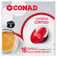 Espresso Corposo 16 Capsule compatibili con le macchine Lavazza a Modo Mio 120 g Conad