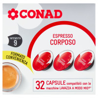 Espresso Corposo 32 Capsule compatibili con le macchine Lavazza a Modo Mio 240 g Conad