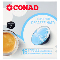 Espresso Decaffeinato 16 Capsule compatibili con le macchine Lavazza a Modo Mio 120 g Conad