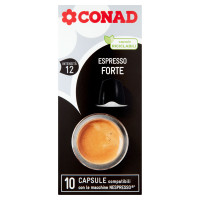 Espresso Forte 10 Capsule compatibili con le macchine Nespresso 50 g Conad