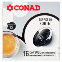Espresso Forte 16 Capsule compatibili con le macchine Lavazza A Modo Mio 120 g Conad