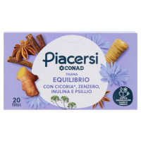 PIACERSI CONAD Tisana Equilibrio con Cicoria*, Zenzero, Inulina e Psillio 20 filtri da 2,5 g