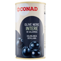 Olive Nere Intere in Salamoia 350 g Conad