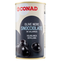 Olive Nere Snocciolate in Salamoia 350 g Conad