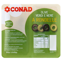 Olive Verdi e Nere a Rondelle 2 x 50 g Conad