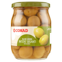 Olive Verdi Intere Giganti in Salamoia 550 g Conad