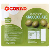 Olive verdi snocciolate in vaschetta g 50x2 Conad