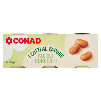 I Cotti al Vapore Fagioli Borlotti 3 x 150 g Conad