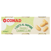 I Cotti al Vapore Fagioli Cannellini 3 x 150 g Conad