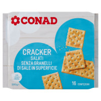 Cracker Salati Senza Granelli di Sale in Superficie 20 x 25 g Conad