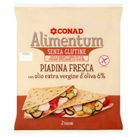 CONAD Alimentum Senza Glutine Piadina Fresca con olio extra vergine d'oliva 6% 2 x 125 g