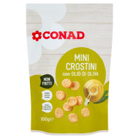 Mini crostini con olio d'oliva 100g Conad