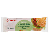 Panini per Hamburger con Semi di Sesamo 6 x 50 g Conad