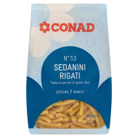 Pasta di Semola di Grano Duro N° 53 Sedanini Rigati 500 g Conad