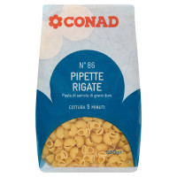 Pasta di semola di grano duro N° 86 Pipette Rigate 500 g Conad
