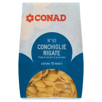 Pasta di semola di grano duro N° 93 Conchiglie Rigate 500 g Conad