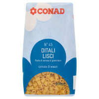 Pasta di Semola di Grano Duro N°45 Ditali Lisci 500 g Conad