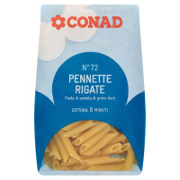Pasta di Semola di Grano Duro N°72 Pennette Rigate 500 g Conad