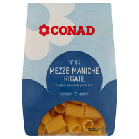 Pasta di Semola di Grano Duro N°84 Mezze Maniche Rigate 500 g Conad