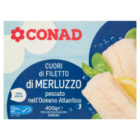Cuori di Filetto di Merluzzo pescato nell'Oceano Atlantico Surgelati 400 g Conad