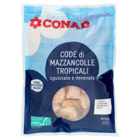 CONAD Code di Mazzancolle Tropicali sgusciate e devenate Surgelate 300 g