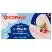 Filetti di Branzino surgelati astuccio 250g Conad