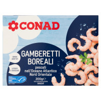 Gamberetti Boreali pescati nell'Oceano Atlantico Nord Orientale Surgelati 200 g Conad
