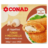 Gli Appetitosi Funghi   Mozzarella Surgelati 4 Pezzi 266 g Conad