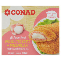 Gli Appetitosi Prosciutto Cotto   Mozzarella Surgelati 4 Pezzi 266 g Conad